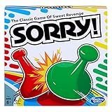 Sorry! Board Game for Kids Ages 6 and Up; Classic Hasbro Board Game; Each Player Gets 4 Pawns; Family Game