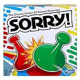 Sorry! Board Game for Kids Ages 6 and Up; Classic Hasbro Board Game; Each Player Gets 4 Pawns; Family Game