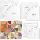 Kigley 3 Set Drunkards Path Quilting Templates Large Quilting Rulers and Templates for Cutting Patterns with 1/4" Seam Allowance Supplies for DIY Craft(Clear,10, 8, 6 inch)