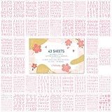 Patemby 1/2, 3/4, 1, 5/4 Inch Small Letter Stencils for Painting, 43 Pack Crafts Reusable Plastic Letter Templates 6 Different Font with Tiny Number & Alphabet Stencil for DIY Crafts Art Projects