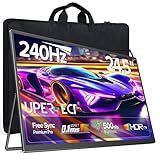 UPERFECT 24.5" Portable Monitor 240Hz Gaming Monitor 1200:1 Contrast FreeSync 0.1ms Fast IPS Large Screen, Built-in 180° Adjustable Stand/VESA, USB-C HDMI Second Screen for Laptop, Phone, Game Console