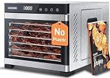 Cosori Food Dehydrator, Bigger Than 7 Trays with Large 6.5 ft² Drying Space, Stainless Steel Trays, 600W Faster Drying, 165°F Dehydrated Dryer for Jerky, Dog Treats, Herbs, Meat, Fruit, Yogurt, Silver