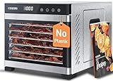 Cosori Food Dehydrator, Bigger Than 7 Trays with Large 6.5 ft² Drying Space, Stainless Steel Trays, 600W Faster Drying, 165°F Dehydrated Dryer for Jerky, Dog Treats, Herbs, Meat, Fruit, Yogurt, Silver
