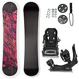 STAUBER Matte Summit Snowboard & Binding Package Sizes 128, 133, 138, 143, 148,153,158, & 161- Best All Terrain, Twin Directional, Hybrid Profile - Adjustable Bindings - Designed for All Levels 143