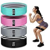 Resistance Bands for Working Out, 4 Levels Exercise Bands for Women & Men, Elastic Workout Band for Physical Therapy, Fabric Booty Band for Gym, Yoga, Pilates, Leg Training
