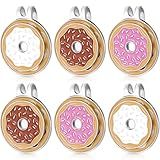 Gemscream 6 Sets Magnetic Golf Ball Marker Hat Clip Donut Shape Magnetic Ball Marker Clips Double Layer Funny Golf Hat Bag Decoration Accessories Gifts for Women Men Golfers Players, 3 Colors