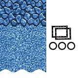 Smartline 24 ft Round Swimming Pool Liner | Boulder Swirl | Overlap Style | 48-52 Inch Wall Height | 25 Gauge Vinyl | for Steel Sided Above Ground Pools | Gasket Kit Included