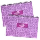 CASMONAL A5 Big Check Registers for Personal Checkbook, Checkbook Register & Ledger Book Financial Transaction for Small Business, Track Payments, Deposits, Debit Card and Bank Account, Purple, 2 Pack