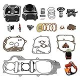 GY6 Cylinder Rebuild Kits Trkimal 100cc Big Bore Kit for 64mm Valve 49CC 50CC 139QMB Moped Scooter Engine 50mm Bore Upgrade Set with 6pin Racing CDI Ignition Coil Performance Spark Plug Clutch Spring