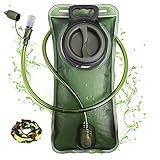 Hydration Bladder, 1.5L Water Bladder for Hiking Backpack, BPA-Free Leak Proof Water Reservoir Storage Bag, Water Pouch Hydration Pack Replacement for Camping Cycling Running, Military Green