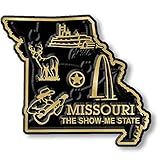 Missouri Small State Magnet by Classic Magnets, 2.2" x 1.9", Collectible 3D Rubber Vintage-Style Souvenirs and Gifts Made in The USA