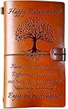 SUEHHYY Retirement Gifts for Women Woman Men 2025, Leather Travel Journal 140 Pages Presents, Happy Retirement Gifts for Teacher Nurse Coworker Boss Employee Friends