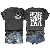 in My Dance Mom Era Shirt Women Mama T-Shirt Mom Life Tops Momma Short Sleeve Tee Darkgrey