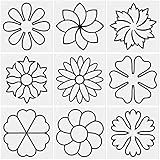 Zonon 9 Pieces Flower Line Quilting Stencil Kit Sewing Flower Reusable Template Stencils with Metal Open Ring for Sewing on Fabric Quilt Clothes