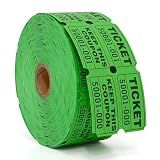 L LIKED Green Raffle Tickets 2" x 2", Double Roll, 1000 Pairs/Roll