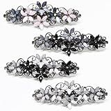 Jakeni Elegant Sparkly Glitter Rhinestones Flowers Hairpins - Vintage French Style Hair Barrettes, Clips and Accessoires for Women