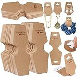 200PCS Bracelet Display Cards Sturdy Necklace Holder Cards Self Adhesive Jewelry Packaging Selling Card for Small Business of Keychain Earring Hair Band and Scrunchies Hanging