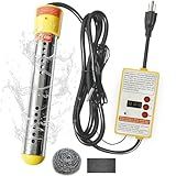 Immersion Water Heater - 304 Stainless Steel Portable Water Heater Built in Auto Power Off,Thermostat,Hot-tub Heater Anti-Scalding,Temperature Controller Spa Bucket Heater for Home Camping Rv