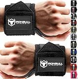 USPA & IPL Approved Wrist Wraps - 18' Premium Quality with Thumb Loop - Best Gym Wraps for Lifting, Curls & Dips - Powerlifting & Weight Training - Black