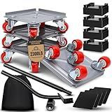 Furniture Moving Dolly Set – Heavy Duty 2300 lb Capacity, 5-Wheel System with Lifter Tool, 360° Swivel Casters, Floor-Safe Design, Includes Gloves & Bag – Move Heavy Items Easily