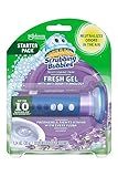 Scrubbing Bubbles Fresh Gel Toilet Bowl Cleaning Stamps, Helps Keep Toilet Clean and Helps Prevent Limescale & Rings, Lavender Scent, 1 Dispenser with 6 Fresh Gel Stamps