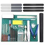 BXQINLENX Professional 33 PCS Model Tools Kit Modeler Basic Tools Craft Set Hobby Building Tools Kit for Gundam Car Model Building Repairing and Fixing (J)