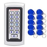 Waterproof Stand Alone Access Control Keypad,Metal RFID Card Reader,Door Access Control System Lock,Electric Gate Opener,Gate Lock,2000 User,Wiegand 26-bit,Proximity 125Khz RFID Card Keyfob