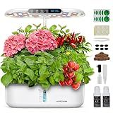 Ahopegarden Hydroponics Growing System kit: Indoor Herb Garden - 12 Pods Plant Germination Kit with LCD Display and LED Grow Light, Smart Temp & Humidity Detection, Planter Grower for Vegetables