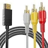 PANPEO HDMI to RCA Converter Cable (with Chip) - 1080P HD HDMI to Composite Video + Audio Output 5ft (1.5m) - for Older TVs/Projectors/DVD Players/PCs/Laptops