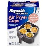 Reynolds Kitchens Air Fryer Cups, Easily Cook Individual Air Fryer Food and Non-Traditional Foods, Great for Meal Prepping and Picky Eaters, Oven-Safe and Grill-Safe, 10 Pack, 8 fl oz.