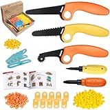 ZLemma Cardboard Construction Kit - 401 PCS Kids Building Set with Safe Serrated Cutter, Crease Roller, Screws & Nuts, STEM Upcycled Tool for DIY Cardboard Projects, Engineering & Creativity