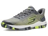 Skechers Men's Pickleball Viper Court Pro 2.0 Sneaker, Gray/Yellow, 10.5 Medium