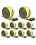 VEVOR Truck Straps, 4" x30' Heavy Duty Tie Down w/Flat Hooks 18,000lbs Break Strength, WLL# 6000lbs, Cargo Straps tie Down for Flatbeds, Trucks, Trailers, Farms, Rescues, Tree Saver, Yellow(10 Pack)