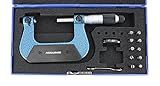 Accusize Industrial Tools 1-2'' X 0.0001'' Screw Thread Micrometer with 5 Anvil in Fitted Box, S916-C751