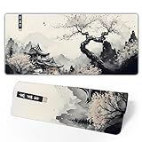 Japanese Mouse Pad, Large Japanese Desk Mat, XL Anime Gaming Keyboard Mat, Non-Slip Rubber Base, Big Extended Desk Protector for Home Office, 31.5”x11.8”