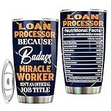 MONIZILUCKY Loan Processor Tumbler 20oz – Stainless Steel Insulated Travel Mug for Men & Women, Coffee Cup Gift for Loan Processor, Work, Office, Retirement, Birthday, Christmas, Appreciation