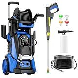 Pressure Washer Power Washer with Touch Screen, 5000PSIIMAX, 4 Quick Connect Nozzles and Foam Cannon, High Pressure Cleaning Machine for Cars/Fences/Driveways/Patios