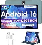 11 Inch Android 16 Tablet, Octa Core, 28GB RAM 128GB ROM 1TB Expand, Blue