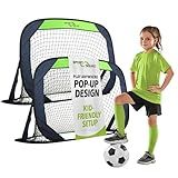 Sport Squad Portable Soccer Goal Net Set - Set of Two 4' Pop Up Training Soccer Goals with Compact Carrying Case - Easy Assembly and Compact Storage - Great for Kids and Adults