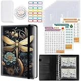 100 Envelopes Money Saving Challenge, A5 Budget Binder with Cash Envelopes & 3 Budgeting Planner Trackers to Save $5,050 Money ，Savings Challenge Book for Organizer, Dragonfly