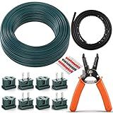 18/2 Christmas SPT-1 Electrical Wire Kit - Christmas 18/2 Landscape Lighting Wire with Strippers Plugs, Heat Shrink Terminals, Heat Shrink Tubing for 2025 Xmas Holiday Outdoor(Green,100 ft)