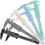 Frienda 5 Pieces Eyebrow Measuring Ruler Brow Mapping Tool Mini Vernier Caliper Double Scale Plastic Sliding Gauge Ruler for Micro Blading Eyebrow Tattoo Brow Artists(Fresh Colors)