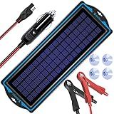 SUNAPEX 12V Solar Battery Charge: 5W Waterproof Portable Solar Panel Kit - Battery Maintainer Trickle Charger - with Upgrade Built in Charge Controller for Car Boat RV Trailer Automotive Motorcycle
