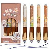 Lopenle 12 PCS Novelty Capybara Pen Ergonomic Erasable Gel Pen Soft-Grip Click Pens- Blue Ink - Comfortable Writing Tool for School, Office, and Everyday Use