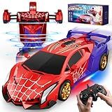 Spider Transform RC Cars Toys with Eye & Underbody Lights, 2.4GHz Remote Control Car One-Button Deformation, Fast 360°Rotation Robot Toys Birthday Gifts for 3 4 5 6 7 8 9 10 Year Old Boys Age 4-7 8-12