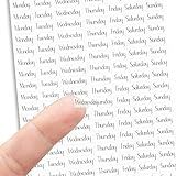 Micro Clear Day of The Week Stickers, 126 Stickers .30" Tall, 18 Weeks, Black Lettering, Modern Functional Planning