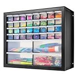 IRIS USA Screw Tool Organizer Small Parts Cabinet, 36-Drawer, Electronics Hardware Nuts and Bolts Plastic Storage Drawers Garage Storage, Stackable Bead Craft Organizer Building Bricks Sorter, Black