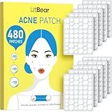 LitBear Pimple Patch Bulk, 480 Patches 3 Size Acne Patches for Face, Hydrocolloid Spot Stickers for Covering Zits, Blemishes, and Breakouts, Suitable for All Skin Types