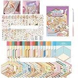 20 Sets DIY 3D Scene Sticker Book for Adults,Cute Sticker Therapy 3D Scenes Relief Stress Pass -Bakery, Library, Panda Supermarket,Tea Party