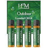 HM Outdoor Essential Oil Kit – 4 Pack | Gift Set | Lemongrass, Eucalyptus, Citronella, Peppermint | Refreshing Aromatherapy for Camping, Patio & Outdoor Use – 1.35 FL OZ Each